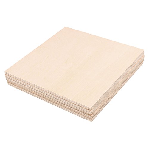 Rdexp 15 x 15 cm vierge 5 mm d'épaisseur Planche en bois brut brut Naturel Tilleul Feuilles pour bois DIY Craft Carving à modeler Lot de 5