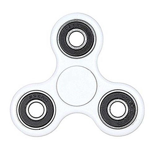 White Tri Fidget Hand Spinner EDC ADHT Tri Spinner Finger Toy Autistic Anxiety Relief Fun Tools