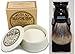Mitchell's Wool Fat Shaving Soap and Ceramic Bowl (120g) And Black 100% Pure Badger Shaving Brush