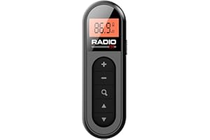 REACHMALL Radio FM, radio FM compatta con display LCD retroilluminato, mini radio FM con clip ricaricabile, guida per incontri di corse di cavalli all'aperto,mini radio a batteria,mini radio tascabile portatile