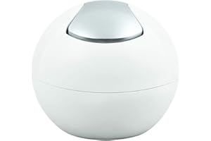 Spirella Kosmetikeimer 1 Liter Abfalleimer Schwingdeckeleimer Tischabfalleimer Bowl Weiß matt