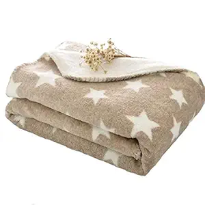 Brandonn Beige Star Polka Wrapping Sheet Cum Swaddle Baby Blanket For Babies( 75 Cm X 98 Cm)