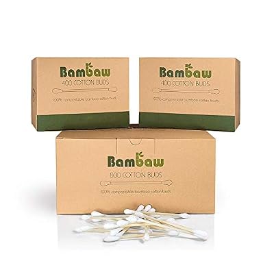 Bambaw Coton-tige en bambou | Coton-tige bio | Coton-tige en bois | Emballage écologique | Recyclable et biodégradable | 800 unités| Bambaw