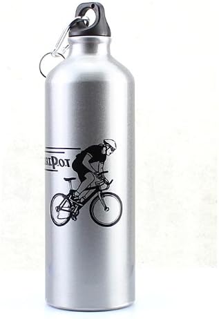 Yunwal Outdoor Sports Cycling Camping Bicycle Bike Aluminum Alloy Water Bottle 750ml Metal Clip 4 Color Optional (Silver)