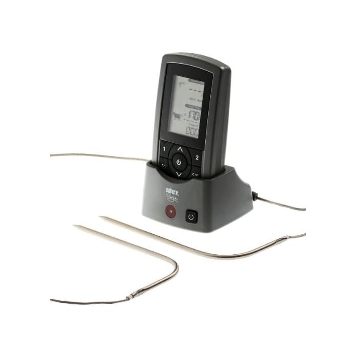 Weber 6741 Style Funk Digitalthermometer Blue Lcd Mit 2 Messsensoren