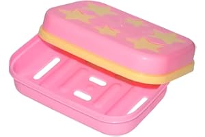 Sulfar Plastic Star Shaped Self Design Soap Case Holder for Bathroom, Color May Vary