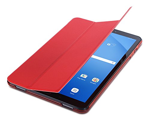 Samsung Galaxy Tab A 10.1 Hülle, IVSO Ultra Schlank Ständer Slim Leder zubehör Schutzhülle mit Automatischem Schlaf Funktion für Samsung Galaxy Tab A 10.1 Zoll Wi-Fi/ LTE (2016) SM-T580N/SM-T585N Tablet-PC perfekt geeignet, Slim Rot - 2