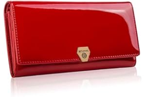 Betlewski® skórzany portfel damski SHINY z prawdziwej skóry | z ochroną RFID | idealny na prezent dla niej | kolor: