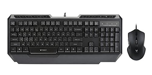 VPRO V100: set da gaming per tutte le tasche! 20 Vpro V100 tastiera gaming meccanico retroilluminato e mouse gaming Nero/Sensore ottico regolabile 3000 dpi/memoria Embarque/tasti programmabile/Sistema luminoso RGB