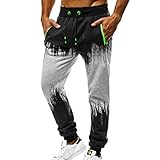 Herren Hose Mode Sport Jogging Fitness Hose Lässige Jogginghose Drawstring Hose M-XXXL (Grau, CN:3XL)