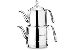 Korkmaz Cintemani 3,1 Lt Théière Thé Cuisinière Acier Inoxydable Argenté A211