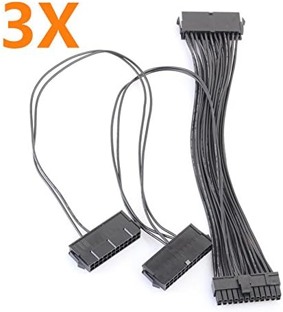 SATCL 3PCS 24 Pin ATX 3 PSU Power Supply Motherboard Adapter Cable for ETH ETC BTC Coin Miner