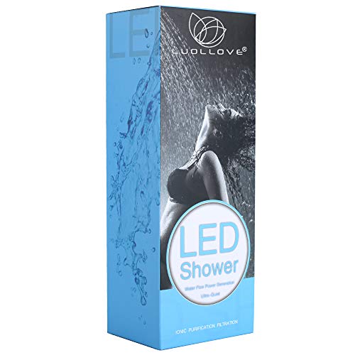 LUOLLOVE Soffione Doccia Alta Pressione Ionico Soffione per Doccia 30% Risparmio di Acqua,Cambiando 3 colori a temperatura controllata Doccia Palmare, Anti Batteri Doccia Sprayper per Bagno
