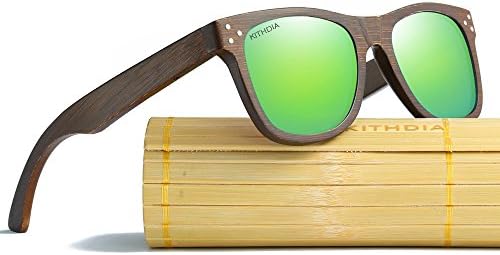 Kithdia Polarized Wooden Bamboo Sunglasses