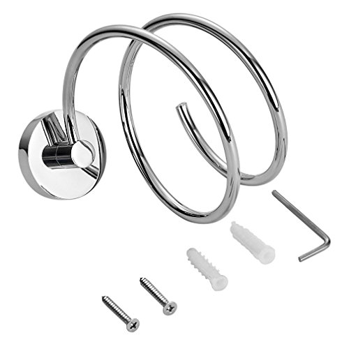 Rovate® Haartrocknerhalter Fönhalter Fön Wandhalter Fönhalter Halter für Bad Badewanne oder WC ,Edelstahl Chrom - 3