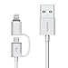 Price comparison product image ROMOSS 2-in-1 Lightning Cable, USB to Micro USB and Lightning Charge & Sync Cable for iPhone X iPhone 8 / 8 Plus / 7 / 7 Plus / 6s / 6s Plus, iPad Pro, iPad, Samsung J5, Galaxy A5 A3 2016 and More Micro USB Devices (3.3-ft, Gray)