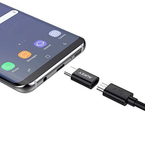 AUKEY USB C Adapter auf Micro USB [ 3 Stücke ] für USB Type C Geräte für Samsung Galaxy S8 / S8+， OnePlus 2 / 3 ， Lumia 950 / 950XL , Huawei P9 ， MacBook Pro 2016 ，usw. - 2