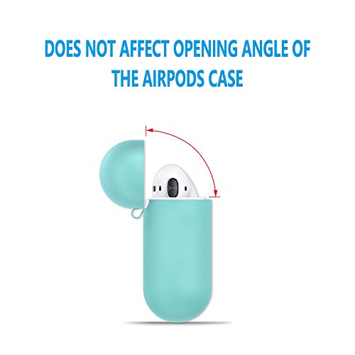 AirPods Case Protective  FRTMA Silicone Skin Case with Sport Strap for Apple AirPods  Ice Sea Blue