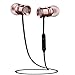 Produktbild Wokee Bluetooth Wireless Kopfhörer mit Mikrofon und Magnet Attraktion Fitness Sport Kopfhörer,Original iOS und Android in-Ear Kopfhörer Nylon Schutztasche (Rose Gold)