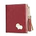 Produktbild BUDIAN Brieftasche 2019 New Women Wallets Short Cartoon Coin Purse Lamb Hardware Tassel Womens Wallets and Purses Zipper Purse  Red