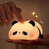 Shoplero Panda Gece Lamba, LED Yumuşacık Sevimli Lamba, &Ccedil;ocuklar i&ccedil;in Gece Lambası, Silikon Panda Işığı, Kısılabilir Kız Bebe