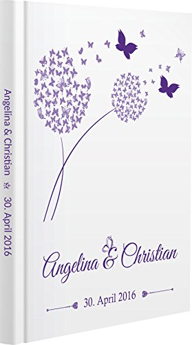 Personalisiertes Gästebuch für Ihre Hochzeit Hochzeitsbuch individuell mit eigenen Namen Fotoalbum Mr Mrs Wedding (Motiv 50, 96 Seiten/ 48 Blatt) - 2
