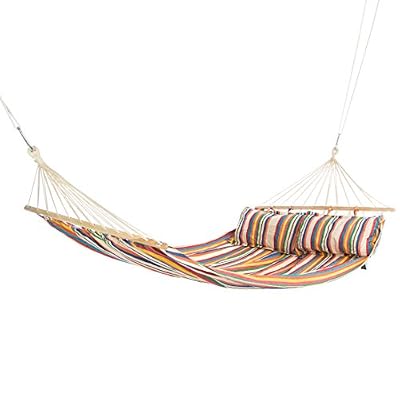 Ultranatura Hamac à barres gamme Bali avec 2 coussins (70 x 40 cm), env. 220 x 160 cm, charge max. 150 kg