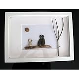 Steinbild - Pebble Art - Liebespaar mit Hund