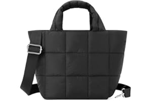 GSenhui Small Puffer Tote Bag Quilted Bag for Women Puffer Crossbody Bag Mini Puffy Tote Bag Lightweight Quilted Handbag Nylon Tote Bag Gym Bag
