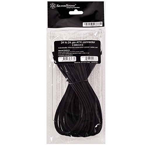 SilverStone SST-PP07-MBB – Netzteil-Verlängerungskabel 30cm Motherboard 24pin auf 24pin, schwarz - 3