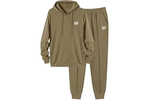 JMIERR Trainingsanzug Herren 2 Piece Jogginganzug Set mit Taschen 2023 Baumwolle Hoodies mit Hose Männer Baggy Sportanzug Basic Freizeitanzug