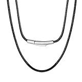 cadena cuero negro ▪▪▪▪▪▪ ▶ Embalaje Exquisito ◀ ▪▪▪▪▪▪ Envuelto en un bolsillo negro de terciopelo y una cajita bonita, regalo maravilloso para él y ella. Adecuado para diferentes ocaciones y estaciones.