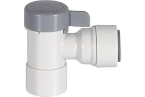 Geekpure valvola a sfera per serbatoio Ro per sistema ad osmosi inversa Filettatura da 1/4 di pollice x 3/8 di pollice per tubo (DC-024)