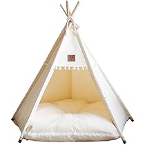 Zeltbett Für Hunde & Katzen — Weiches Tipi Mit Kissen, Größe L (60x60x70 Cm), Aus Baumwolle