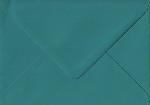 Pack of 100 Teal Green 133mm x 184mm Gummed 135gsm Luxury 5 x 7 Inch Coloured Green Envelopes. GF Smith Colorplan Paper.