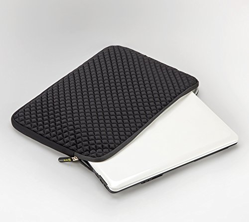 Laptophülle 17.3 Zoll, Evecase Universal Neopren Anti-Schock Laptop Schutzhülle mit Rautenmuster / Diamant-Muster Schaumpolsterung für bis 17.3 Zoll Laptops Tablets Macbooks Notebooks Chromebook – Schwarz - 6