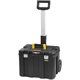 STANLEY FATMAX PRO-STACK 50L Mobile Storage Box with Heavy Duty Wheels, Metal Locks and Large Capacity, Black, FMST1-75753