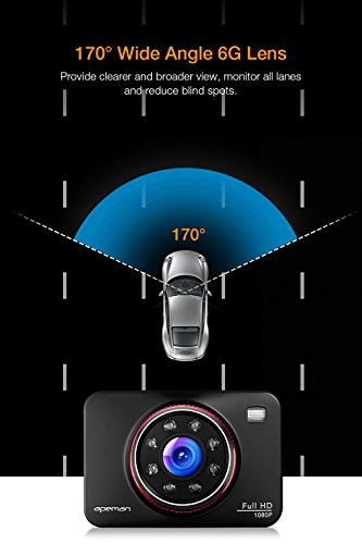 Barato APEMAN Dashcam Cámara de Coche 1080P Full HD Gran Angulo
170°G-Sensor, Visión Infrarroja, WDR, Detección de Movimiento, GPS
Grabador de Pistas Especial