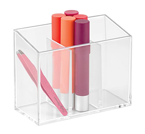 Interdesign 38740EU Clarity Makeup Kosmetik Organizer zur Aufbewahrung von Lippenstift, Lipgloss, Pinzette, Eyeliner Unterteilt, durchsichtig - 2