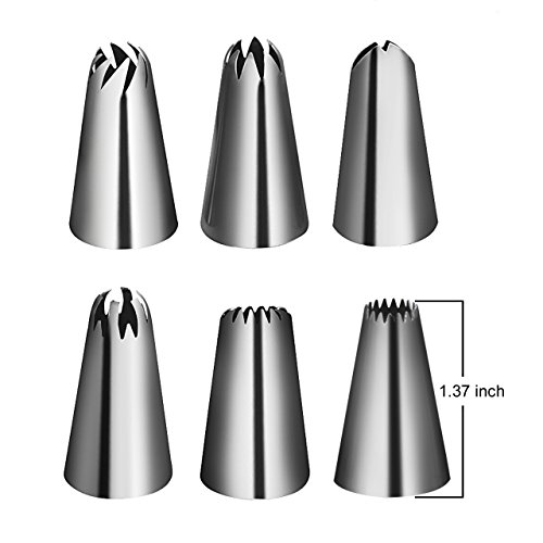 Newcomdigi Torten Tüllen Garniertüllen Russische Spritztüllen Blütenblätter Tortenspritze Deko 9 tlg Set mit Silikongebäckbeutel - 3
