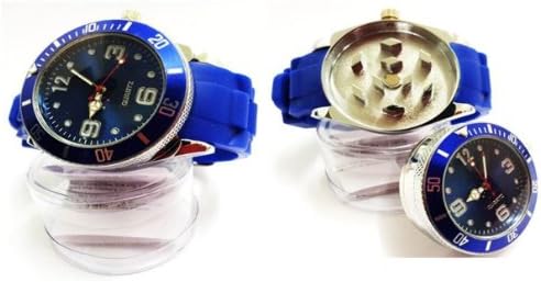 Stash Watch Grinder Real Size Real Grinder *** Six Colors Available *** (Blue)