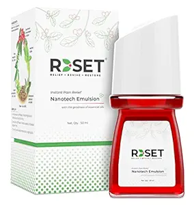 Reset Emulsion: Natural pain relief roll on for body pain - 50ml | Excellent for Muscle Pain, Joint Pain, Knee Pain, Back Pain | 100% Natural | No Side Effects