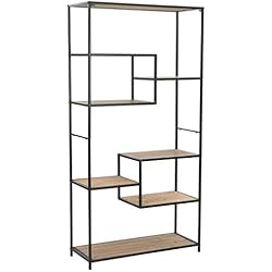 vidaXL Bibliothèque Bois de Sapin Massif Acier Étagère de Rangement Armoire