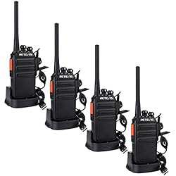Retevis RT24 Plus sans Licence Talkie Walkie Professionnel Rechargeable Radio PMR446 Radio Bidirectionnelle Scan Surveillance 16 Canaux CTCSS/DCS avec Écouteurs (Noir,4 pcs)