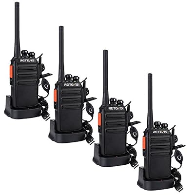 Retevis RT24 Plus Talkies Walkies PMR446 Sans Licence 16 Canaux CTCSS/DCS VOX avec Chargeurs USB et Écouteurs (Noir, 4 pcs)