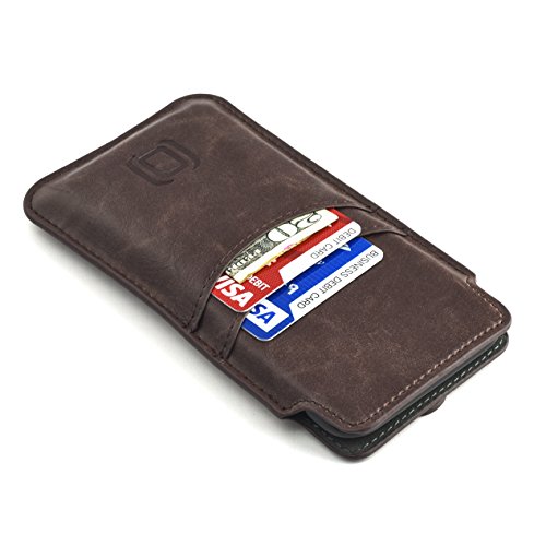 Dockem Provincial Wallet Sleeve pour iPhone 11 Pro, XS et XS: Étui à Cartes en Cuir Synthétique Vintage: Housse Ultra Mince Professionnelle avec 2 Emplacements pour Cartes [Brun]