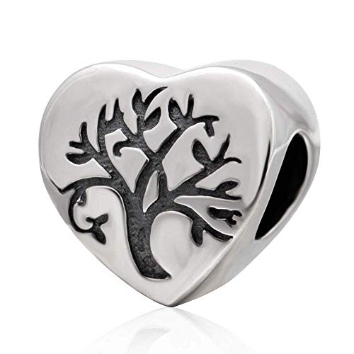 Argent sterling 925 Arbre de vie Amour charmes Cur Charm Famille Charm pour bracelet à breloques Pandora a