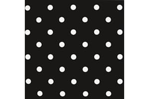 Jolee Fabrics Black & White Polka Dot PVC Vinyl Round Tablecloth - 135cm