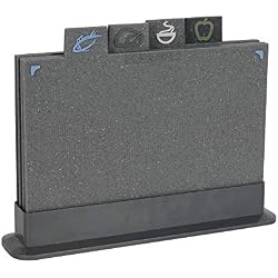 ProCook Designpro - Set de Planches à découper antidérapantes avec onglets 4 pièces Effet Granite