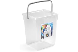 PLASTICFORTE Contenitore 5 Litri Con Coperchiò Per Detergente Detersivi Polvere Per Lavatrice Capsule Pastiglie per Lavastoviglie Porta Molette Storage Box (1)